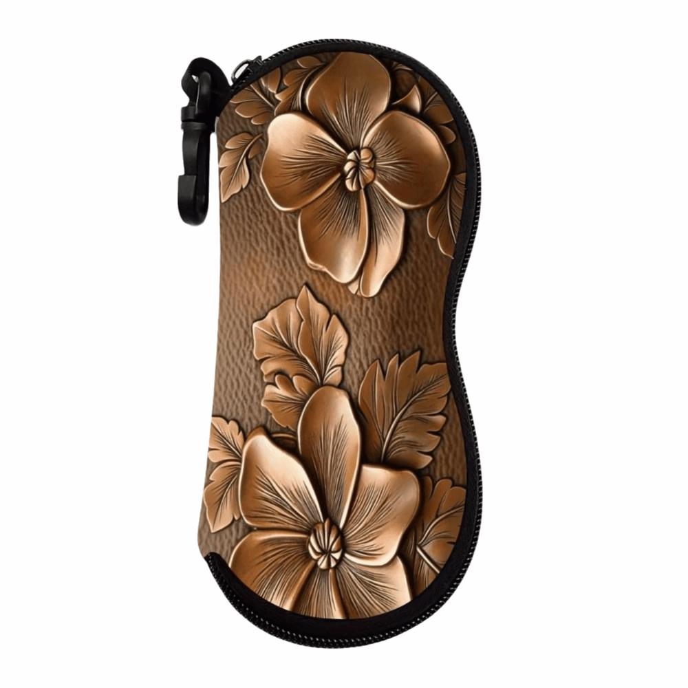 Hanging Sunglasses Storage Bag Leather Sunglasses Holder Butterfly Print Eyeglass Case Women