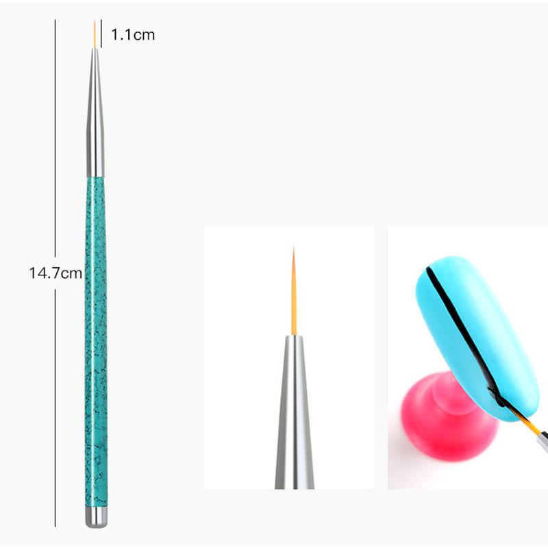 Набор лайнеров для маникюра из 3 окрашенных кистей для гравировки, набор ручек для маникюра
