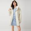 ELLE French Basic Style Workwear Fashion Design White Duck Down Casual Loose Versatile Long Sleeve Hooded Warm Puffer Jacket Parka EY52503