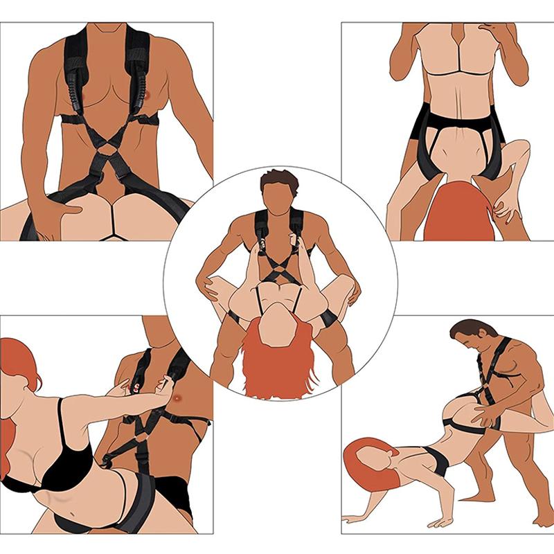 Sex Toys Bondage Gear Binding Spreader Adult Games Erotic Man Chastity Couples Nylon Swinging Belt Restraint Set Sexy Shop