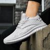 Мужская обувь 39–48, универсальная повседневная спортивная обувь большого размера с сетчатой ​​поверхностью, полые белые летающие тканые тонкие мужские кроссовки для бега