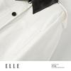 ELLE Женский французский двубортный тренч средней длины в стиле колор-блок