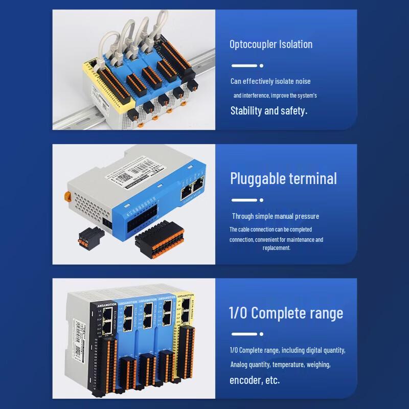 Aemuxun Dual Ethernet EtherCAT Remote I/O Module