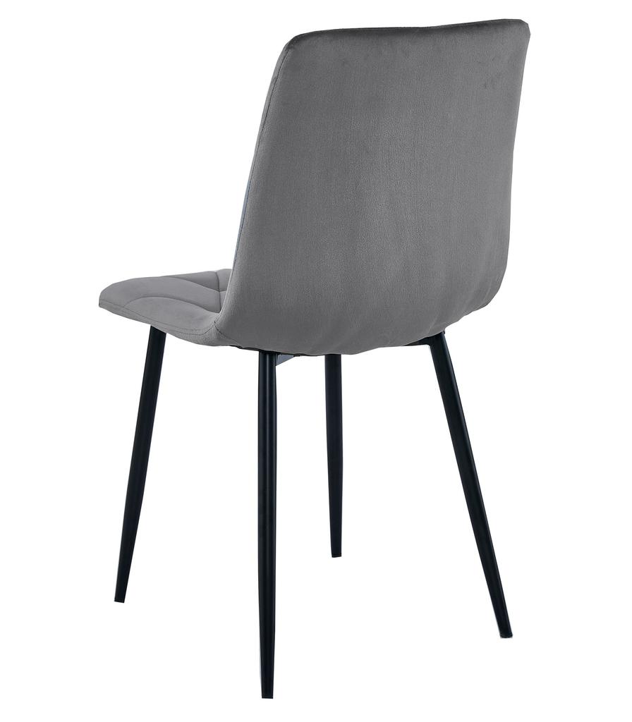LIBRA chair - dark gray velvet / black legs x 2
