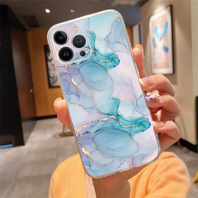 Чехол для телефона Carcasa Funda Для iPhone 16 15 13 14 11 12 Pro Max 16 14 12 13 Pro 15 Plus 16E Мраморный чехол