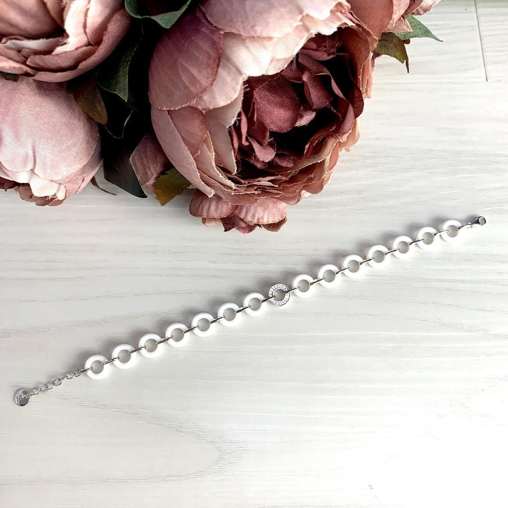 Silver Bracelet with Ceramics, Product Weight 11.44 G (1909607)