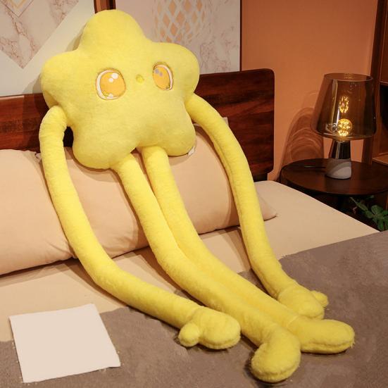 Плюшевая подушка с большими глазами, длинными руками, ногами, полипропиленовым хлопком, полностью наполненная мультяшная мягкая игрушка, милая декоративная подушка в форме звезды, декор для комнаты, спальни, дивана