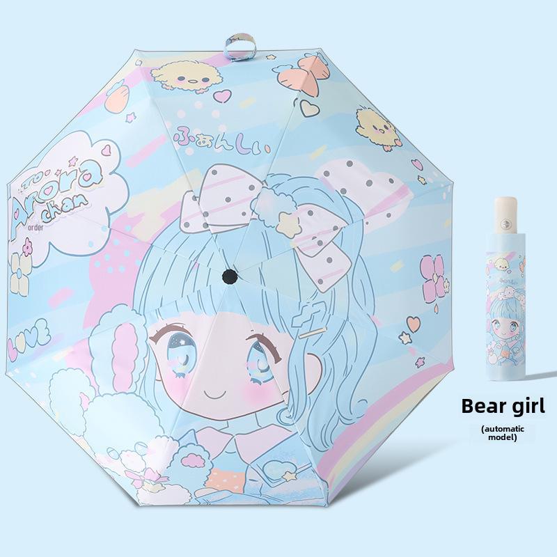 Детский автоматический противооткатный светоотражающий зонт для солнца и дождя