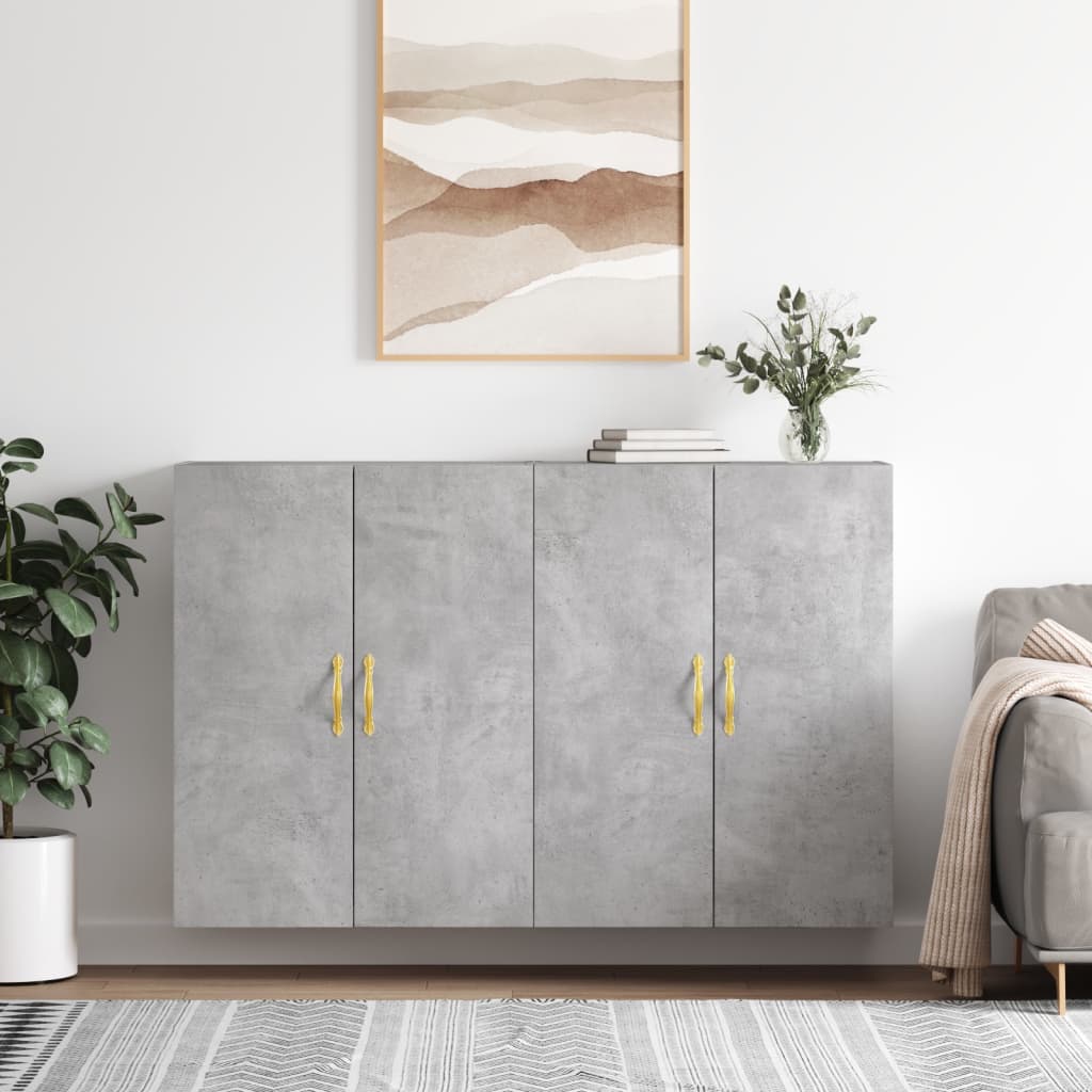 Wall Cabinets 2 pcs Concrete Grey 69.5 x 34 x 90 cm