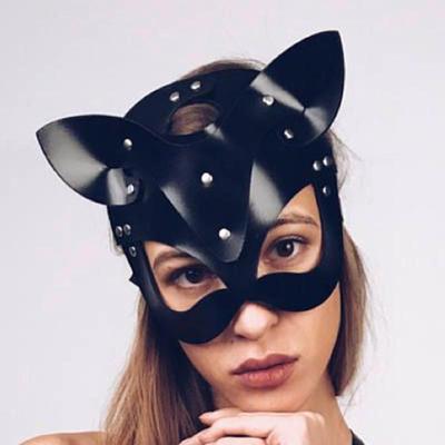 Маски кошачьей головы Black Rivet, полумаски для ролевых игр, женские кожаные маски, наряды и аксессуары для Хэллоуин-вечеринки