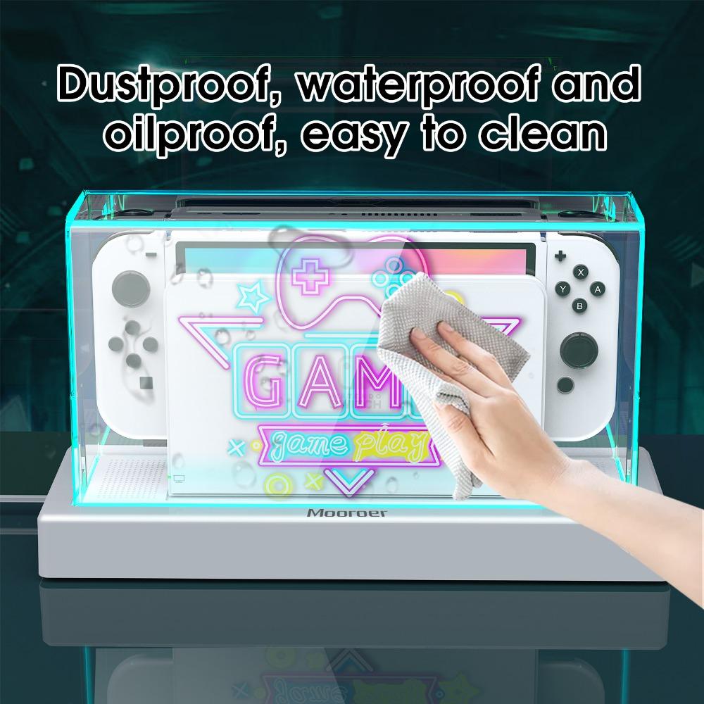 Прозрачный защитный чехол для дисплея от пыли для Nintendo Switch/OLED Host Shell Светящийся чехол для основания NS Games Аксессуары