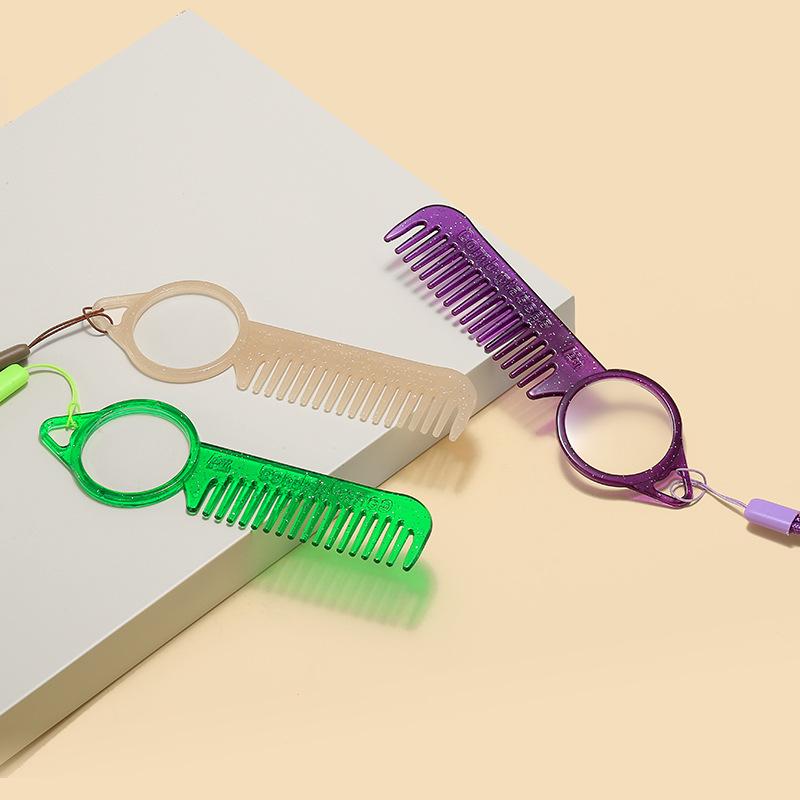 Новые модные очки для чтения с расческой для женщин, очки двойного назначения для дальнего зрения, портативные, подвесные, висящие на шее, пресбиопия