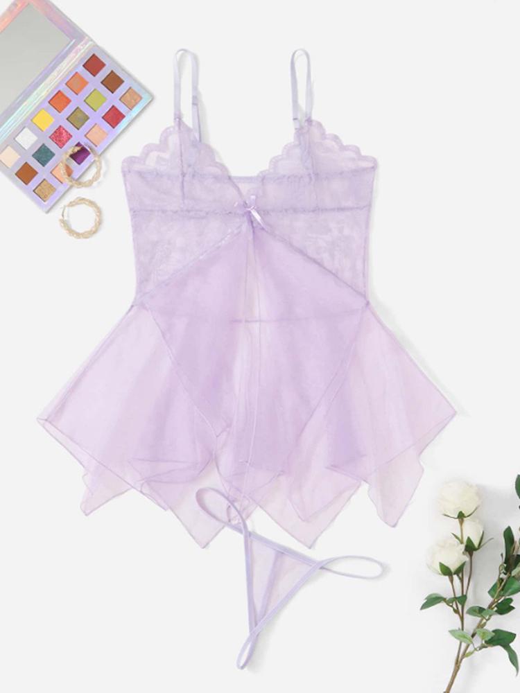 Сексуальное нижнее белье Глубокое V Кружевная сорочка Женское белье Чувственный шелковый мягкий халат Цвет рыбьей чешуи Без бретелек Ночная сорочка Эротическая одежда