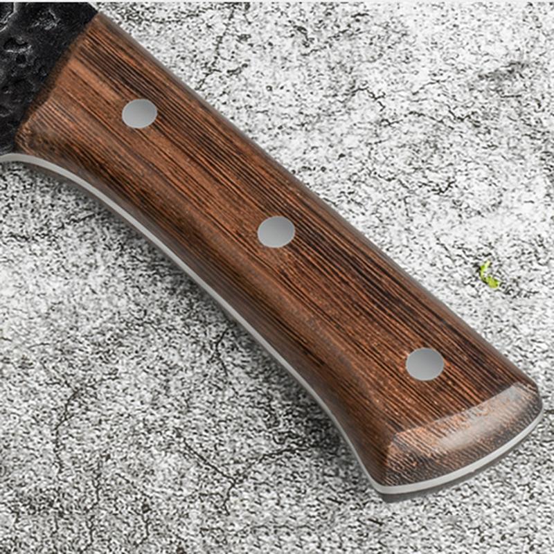 Forging Boning Knife Chinese Full Tang Handle Knife Handmade 4CR13  Steel Kitchen Chef Slaughter Knives Wenge Wood  Handle