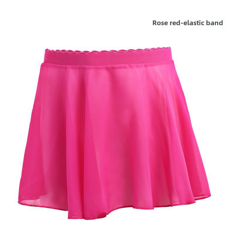 Детская балетная юбка из шифона - полудлинная, цельная, с фартуком на шнуровке