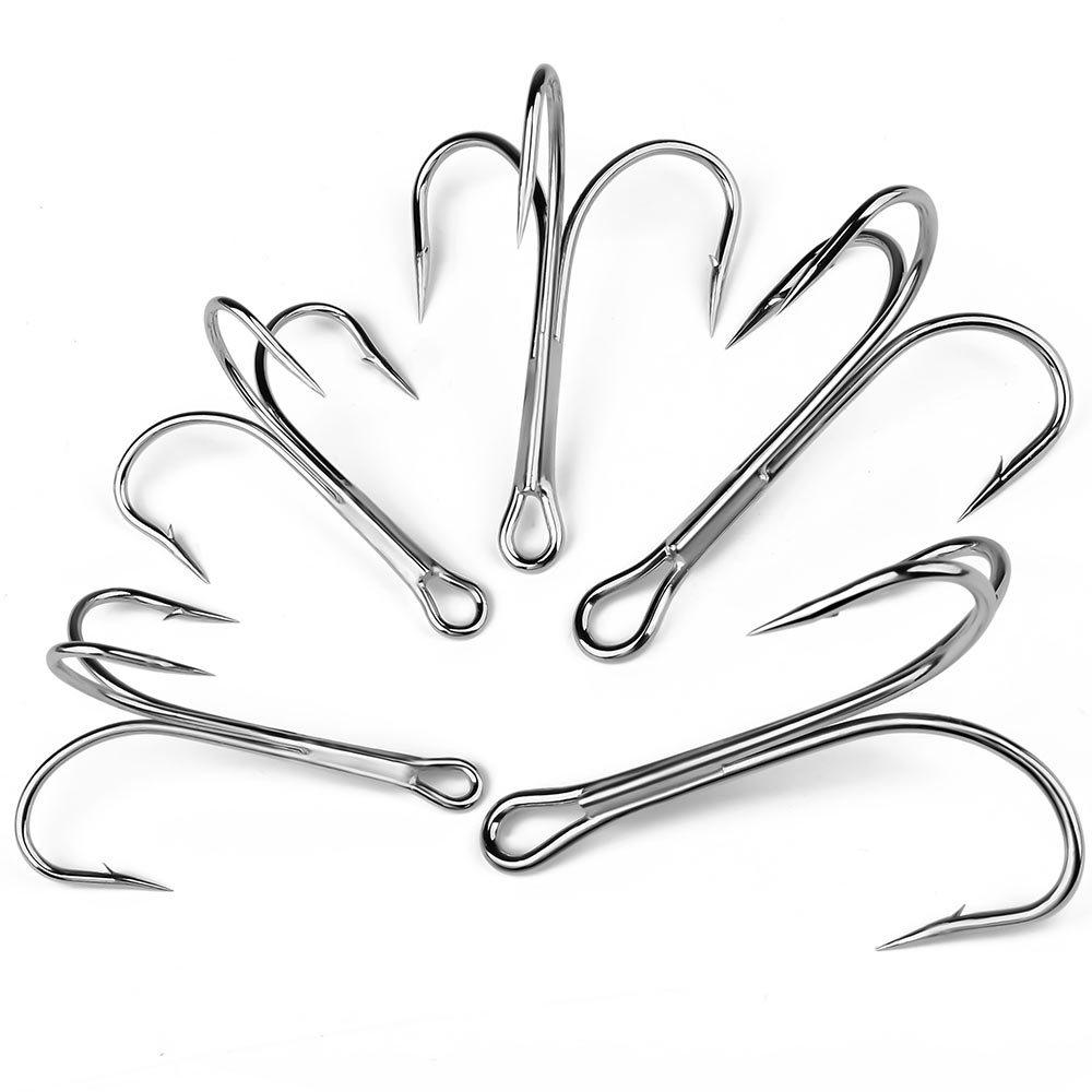 Крючок-якорь для приманки, большой предмет, крючок для копья с тремя когтями, крючок-бабочка, крючок с тремя зубцами, четырехкратный усиленный черный рыболовный крючок, 10 шт./пакет
