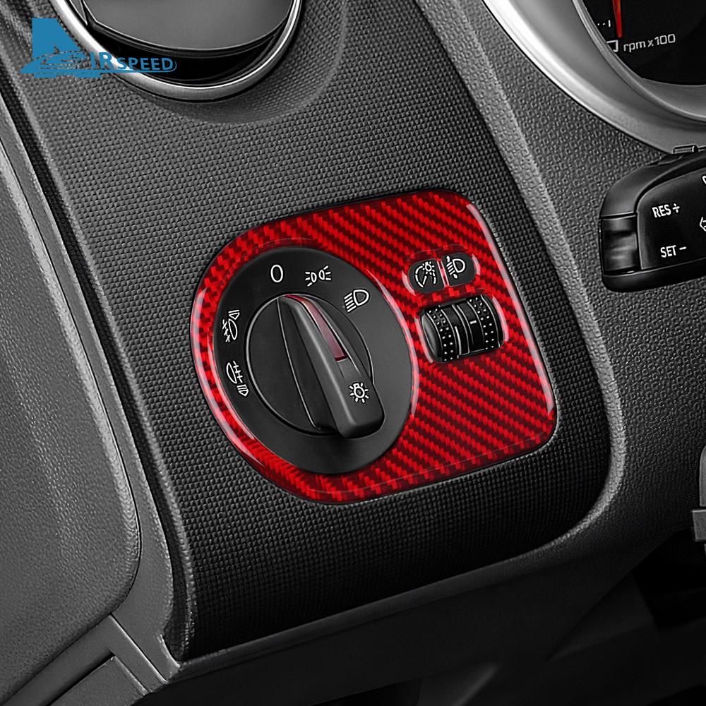 DJWX5 Real Soft Carbon Fiber Sticker For Seat Ibiza 6j 2009 2010 2011 2012 2013 2014 LHD RHD Car Headlight Switch Frame Interior Trim