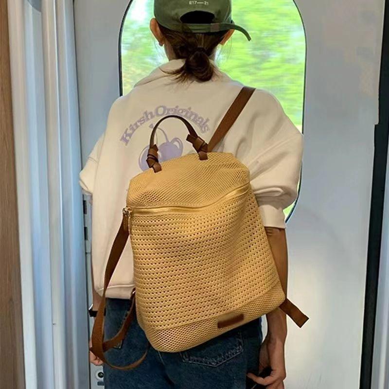 Summer Super Popular Casual Straw Backpack Women 2025 New Niche High-Grade Lightweight Backpack Women Large Capacity