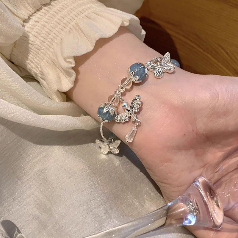 Браслет в китайском стиле с цветочным узором и бабочками - Элегантный сказочный дизайн, Идеальный подарок на день рождения для девушки
