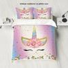 Rainbow Unicorn Three-Piece Digital Printing Kit Quilt Cover Bedding