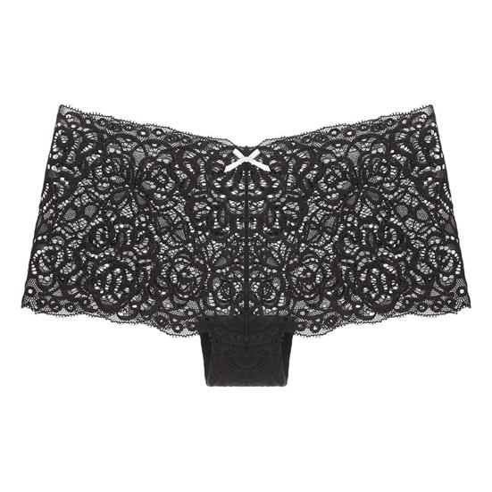 Sexy Underwear Elastic Waistband Protective Skin-touching Crochet Embroidery Floral Lace Underwear Inside Wear