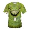 Summer Animal Snake Head Round Neck T-shirt 3D Digital Print Top Loose Casual Men's Short Sleeve Tee Shirts