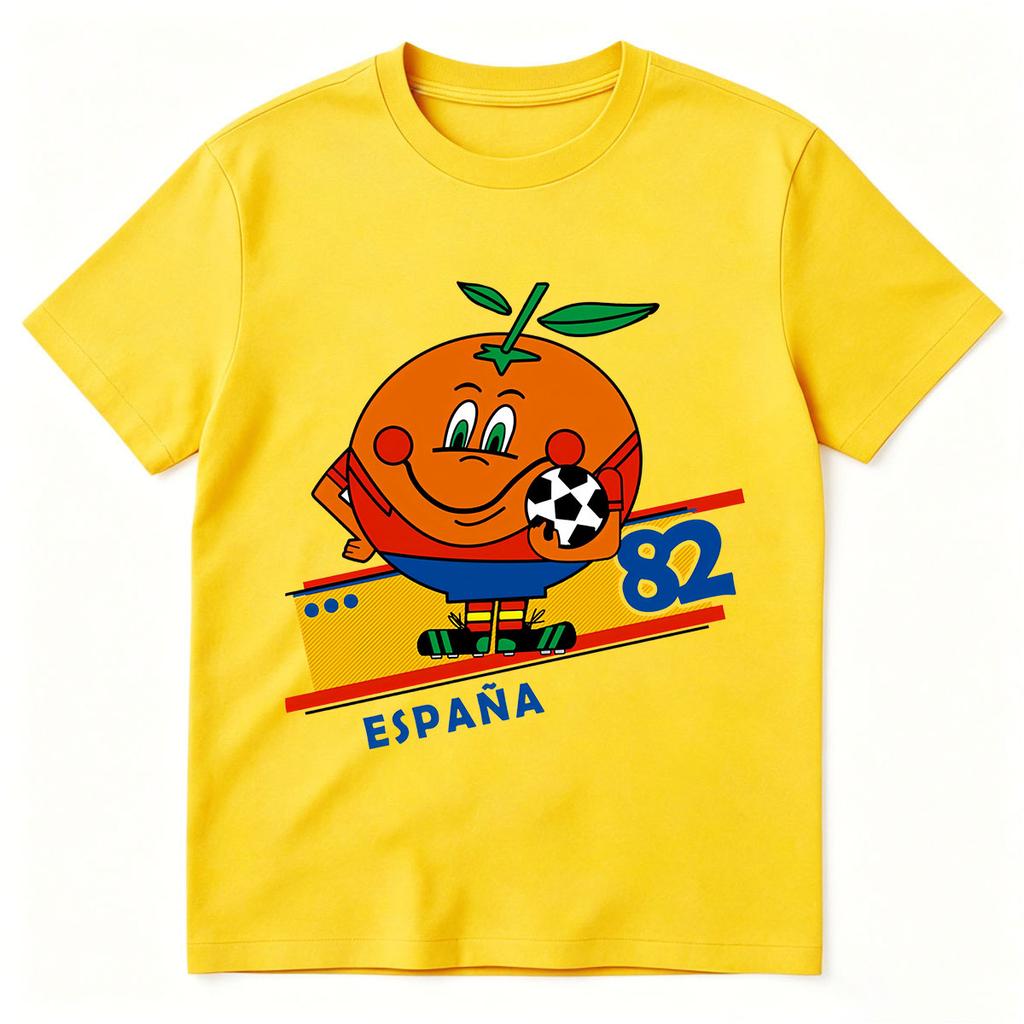 Naranjito Espana 82 Spain Mascot 1982 Football Funny Tshirt Unisexs WoUnisex Clothing Fashion Cotton Oversized Short Sleeve Tshirts