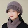 New Women's Autumn and Winter Faux Rabbit Fur Cap with Fleece Ear Protectors To Keep Warm Outdoor Knitted Wool Cap