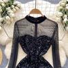 Женское легкое роскошное сетчатое платье с пайетками Женское облегающее платье Sense Slim для вечеринки