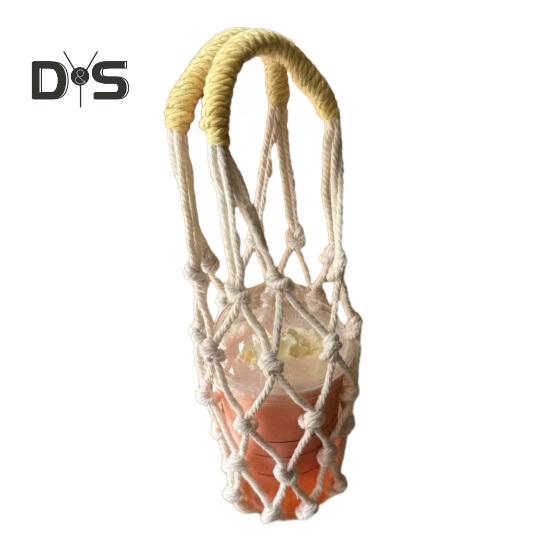 Сумка-слинг ручной работы, многоразовый держатель для кофейных чашек, переноска для холодного заваривания чая, декоративные чехлы для чашек с водой