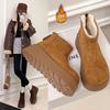 Leather Platform Snow Boots Women's Winter New Velvet Women's Shoes Heightened Outer Wear Thickened Warm Cotton Shoes
