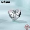 Authentic 925 Sterling Silver Simple Warm Love Pet Charm Beads Fit for Women Bracelet & Bangle Fine Jewelry
