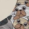 3pcs Fitted Sheet Set Cute Dog Faces Pattern Print Breathable Durable Bed Sheet With Pillowcases For Bedroom Decor