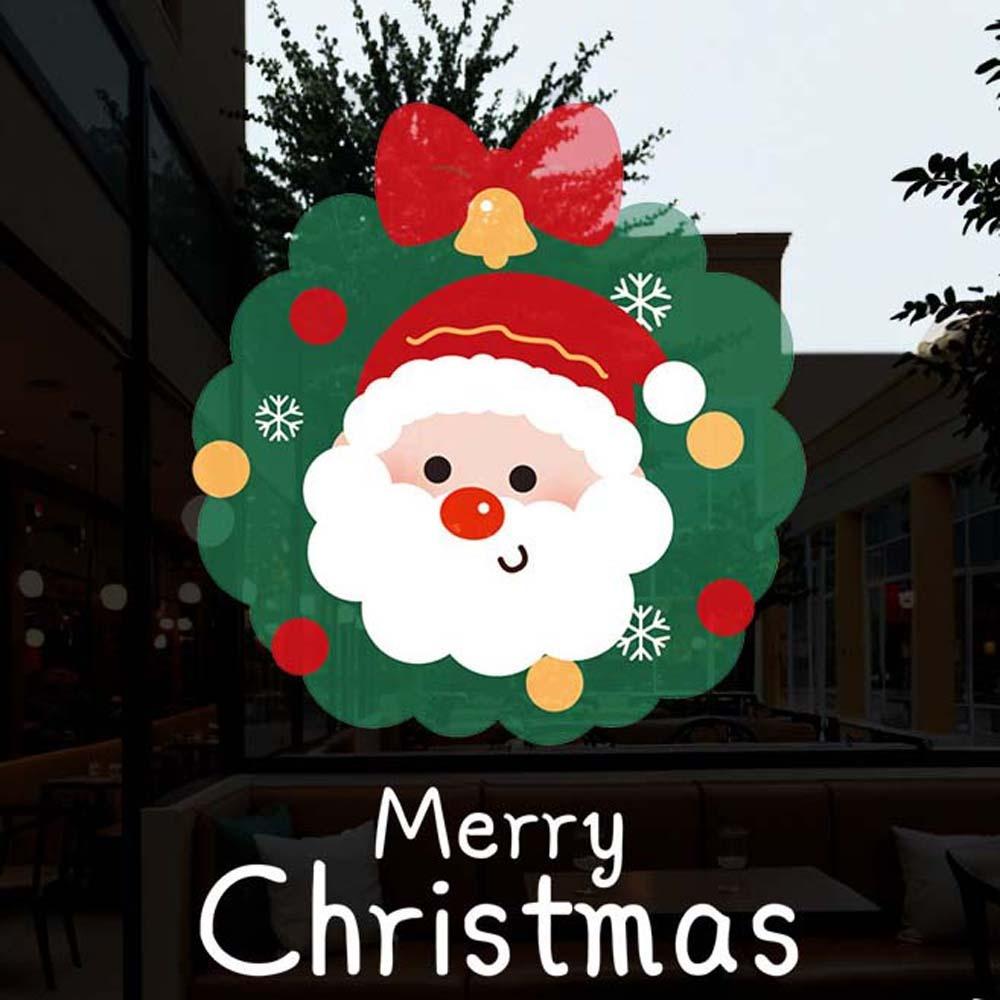 Красочные наклейки Санта-Клауса Противоударные Наклейки на стекло для рождественской елки Электростатическая пленка Прозрачные Портативные ПВХ Фестивальные наклейки