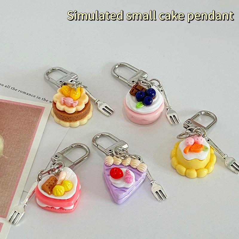 Творческий сладкий десерт торт вилка брелок кулон для женщин мужчин милый имитация еды рюкзак украшения аксессуары подарки