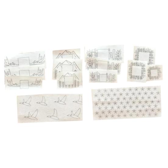 Стабилизатор для вышивки шляп Водорастворимый стабилизатор с предварительно напечатанным рисунком цветов и гор