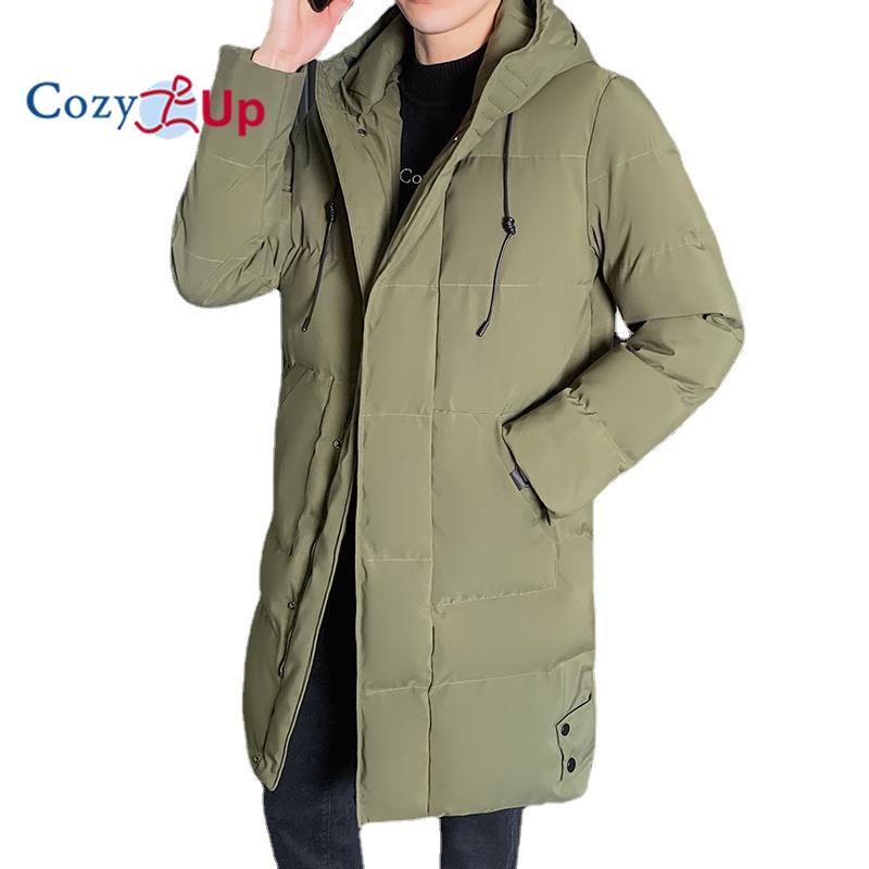 Cozy Up Мужское хлопковое пальто средней длины, тонкое и толстое теплое пальто с капюшоном