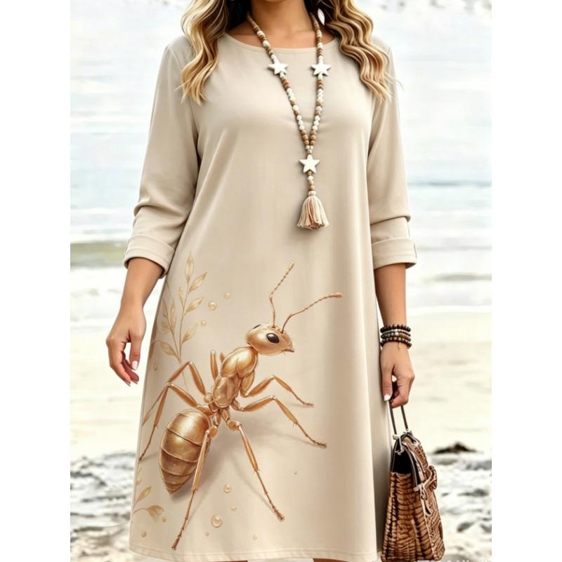 Осеннее и зимнее женское повседневное платье с длинным рукавом