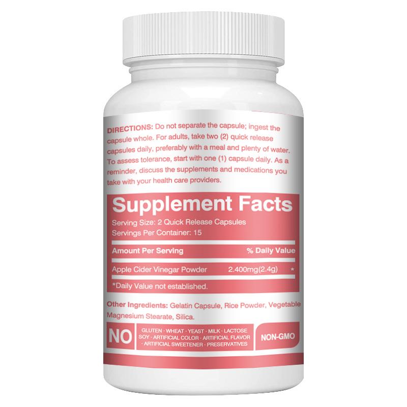 Coolkin Apple Cider Vinegar Capsules, 2400mg, Vegetarian, Dietary Supplement, Suitable for Both Men and Women
