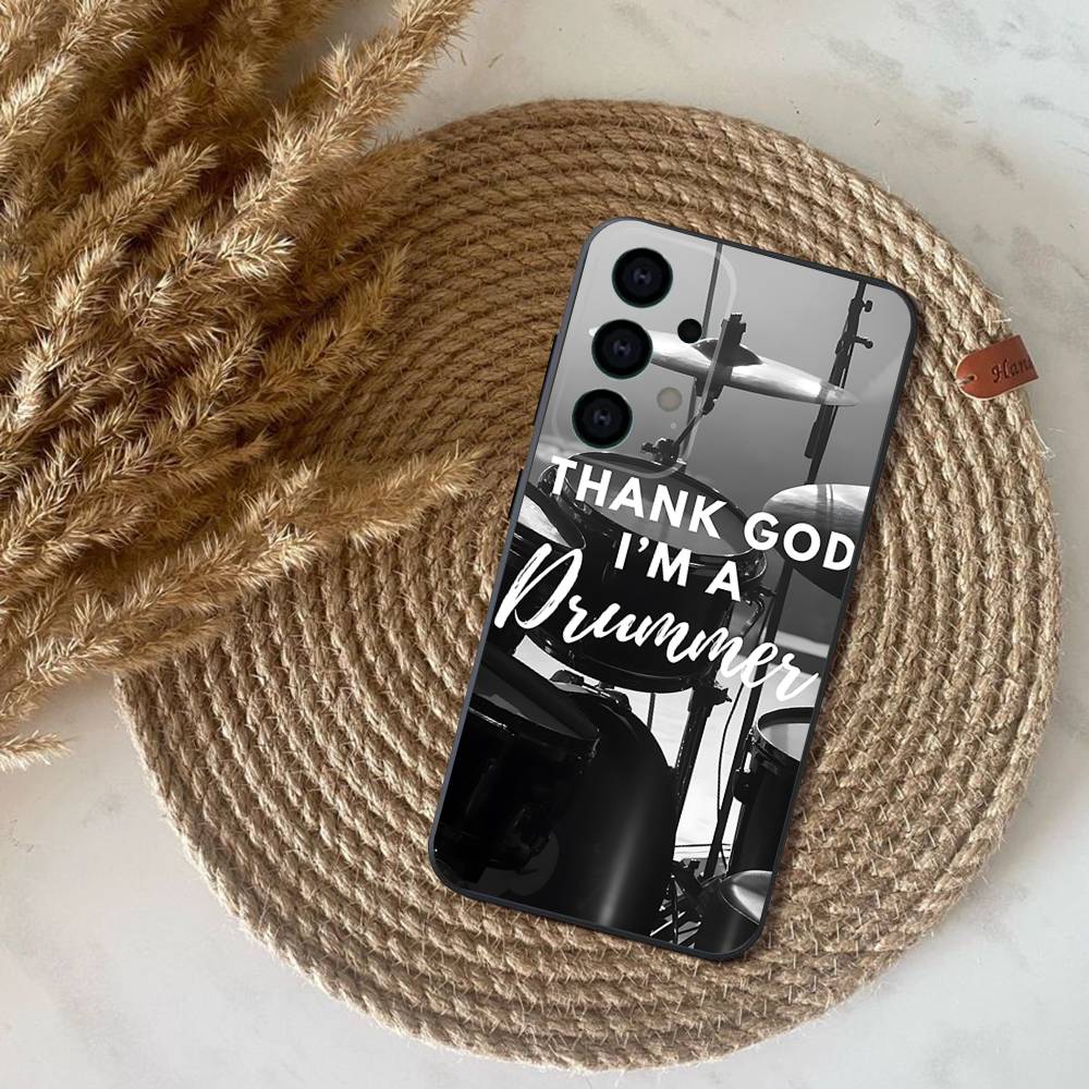 Drummer Drum Set Phone Case For Samsung S25,S24,S21,S22,S23,S30,Ultra,S20,Plus,Fe,Lite,Note,10,9,5G Black Cover