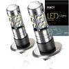 2X Single Plug Mini LED H1 High Low Beam Headlight Car Fog Light DRL Bulbs Conversion Kit 12V Fanless Halogen Replacement 6000K