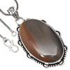 Pendant Polygram Jasper Gemstone Valentine'Day Gift Silver Jewelry 2.5"