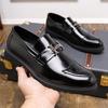 2025 новые мужские туфли с толстой подошвой и большим голенищем из лакированной кожи, глянцевые повседневные туфли на толстом каблуке, модная обувь для парикмахеров
