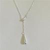 Cupronickel Plated Silver Water Drop Necklace for Women - Luxury Design, High-End Feel 2026 Choker