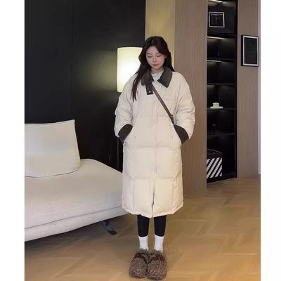 Утепленное вельветовое зимнее пальто свободного кроя, длинная хлопковая куртка