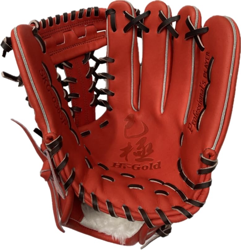 HI-GOLD SKG-038SP Hardball Outfielder’s Glove, R. Orange, Right-Handed Throw