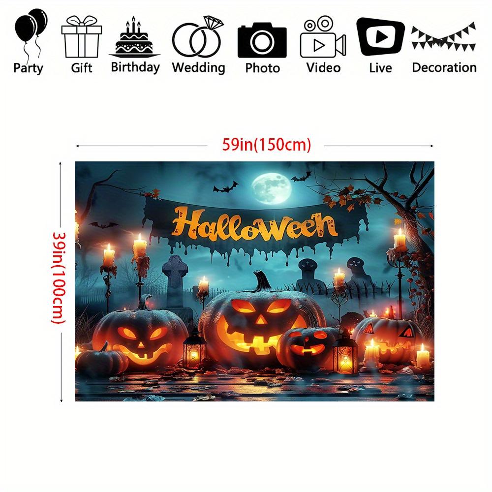 Halloween Background - Polyester fabric, featuring a horror pumpkin theme, suitable for party and scene decoration