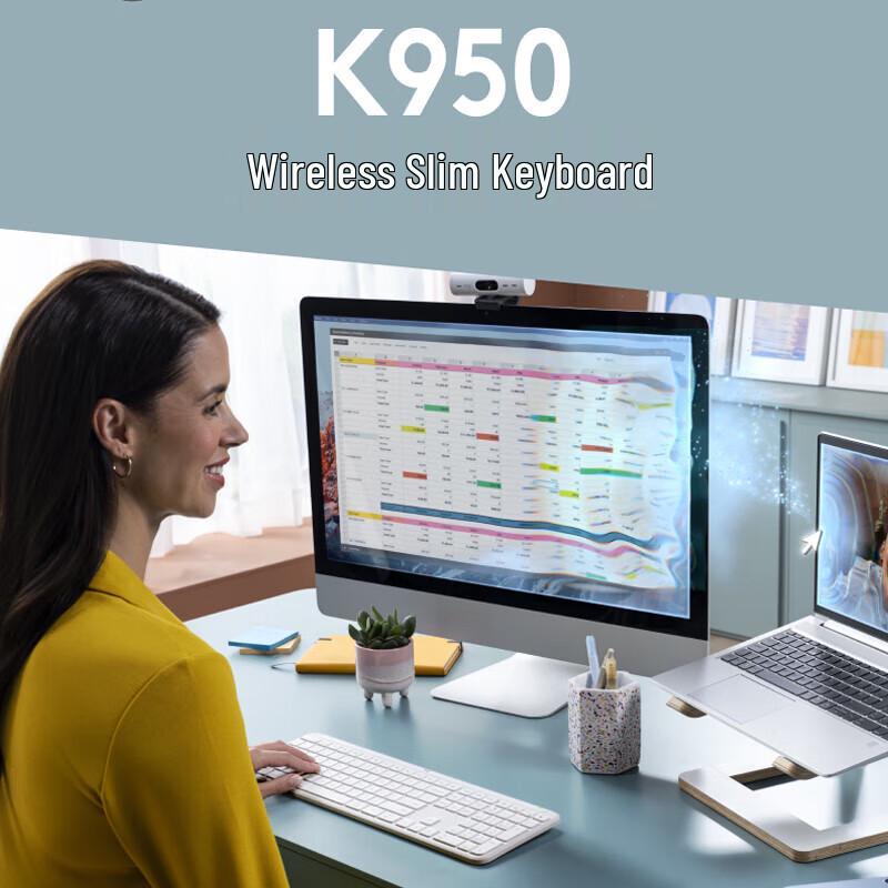 Logitech K950 Многоустройственная Bluetooth Беспроводная Клавиатура