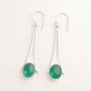 Зеленый Оникс Драгоценный Камень Помолвочные Новые Капли Подарок Другу Серьги Серебро 925 пробы EE-136-30