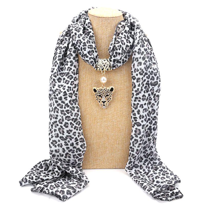 Fashion Brand Leopard Lady Scarf Necklace Pendant Jewelry Scarf